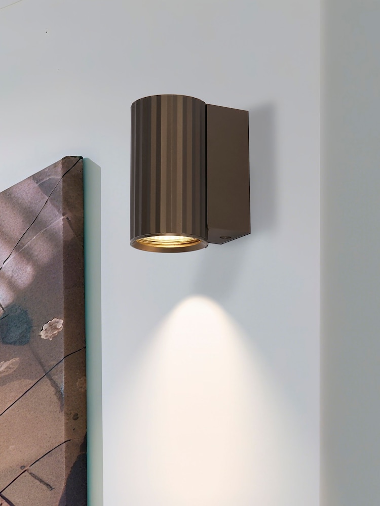 Searchlight Bronze Nanna Fluted Wall Light GU10 - Image 1 of 4 Searchlight Bronze Nanna Fluted Wall Light GU10 - Image 1 of 4