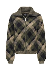 ONLY Check Zip Collar Cardigan - Imagen 1 de 2