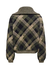 ONLY Check Zip Collar Cardigan - Imagen 2 de 2