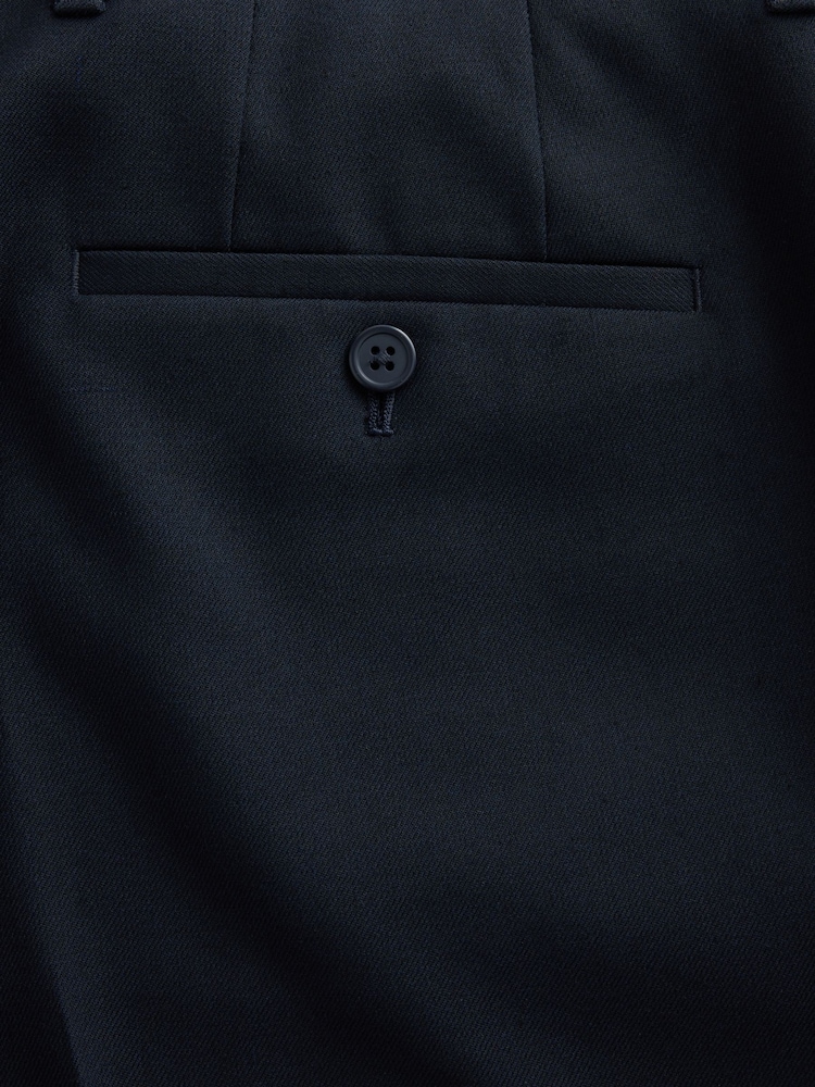 כחול כהה - גזרה רגילה - Stretch Smart Twill Trousers - תמונה 8 מתוך 8
