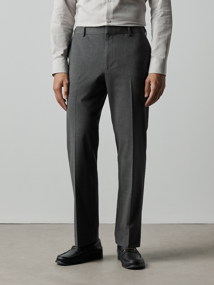 Charcoal Grey Regular Fit Elasticated Waist Motionflex Stretch Smart Trousers - Image 1 of 11 Charcoal Grey Regular Fit Elasticated Waist Motionflex Stretch Smart Trousers - Image 1 of 11