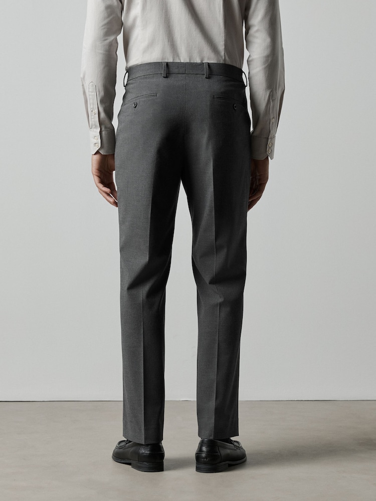 Charcoal Grey Regular Fit Elasticated Waist Motionflex Stretch Smart Trousers - Image 2 of 11 Charcoal Grey Regular Fit Elasticated Waist Motionflex Stretch Smart Trousers - Image 2 of 11