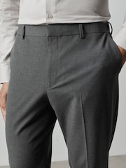 Charcoal Grey Regular Fit Elasticated Waist Motionflex Stretch Smart Trousers - Image 3 of 11