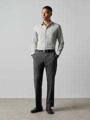 Charcoal Grey Regular Fit Elasticated Waist Motionflex Stretch Smart Trousers - Image 4 of 11