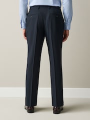 Navy Blue Regular Fit Elasticated Waist Motionflex Stretch Smart Trousers - Image 3 of 9