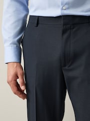 Navy Blue Regular Fit Elasticated Waist Motionflex Stretch Smart Trousers - Image 5 of 9