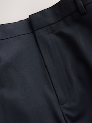 Navy Blue Regular Fit Elasticated Waist Motionflex Stretch Smart Trousers - Image 8 of 9