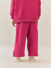Berry Pink Wide Leg Sweat Joggers (3mths-7yrs) - Image 3 of 9