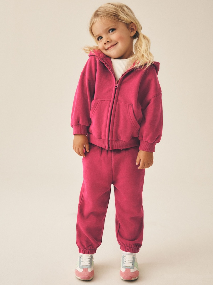 Berry Pink Cuffed Sweat Joggers (3mths-7yrs) - Image 1 of 7