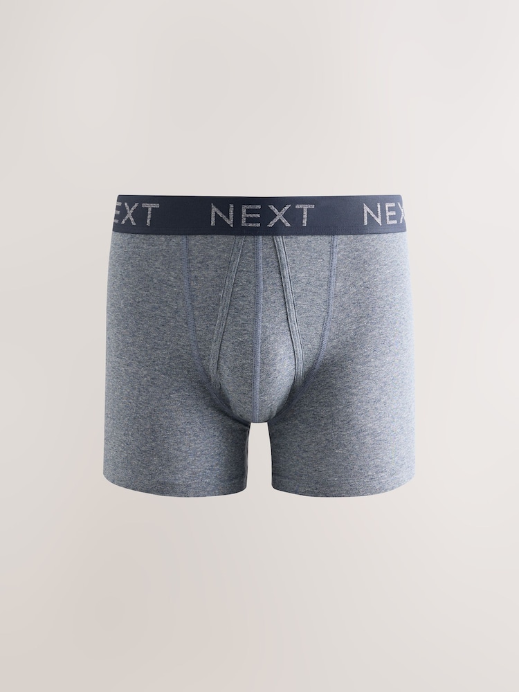 Burgundy Red Stripe Marl 5 Pack A Front Cotton Rich Boxers - Image 2 of 10