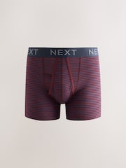 Burgundy Red Stripe Marl 5 Pack A Front Cotton Rich Boxers - Image 5 of 10
