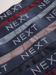 Burgundy Red Stripe Marl 5 Pack A Front Cotton Rich Boxers - Image 9 of 10