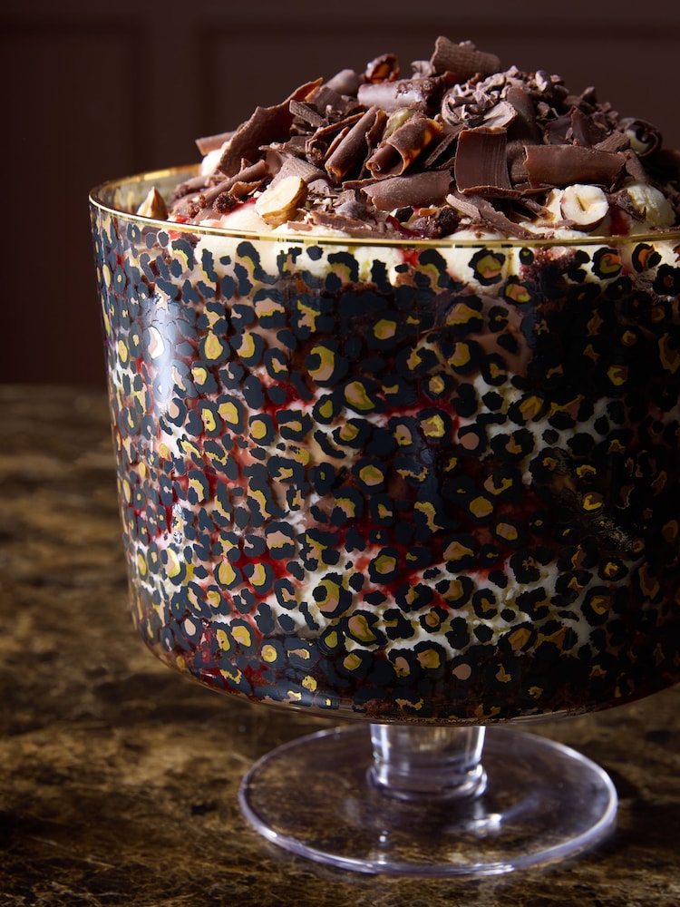 Black Leopard Print Trifle Bowl - Image 2 of 3 Black Leopard Print Trifle Bowl - Image 2 of 3