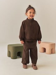 Chocolate Brown Wide Leg Sweat Joggers (3mths-7yrs) - Image 1 of 8