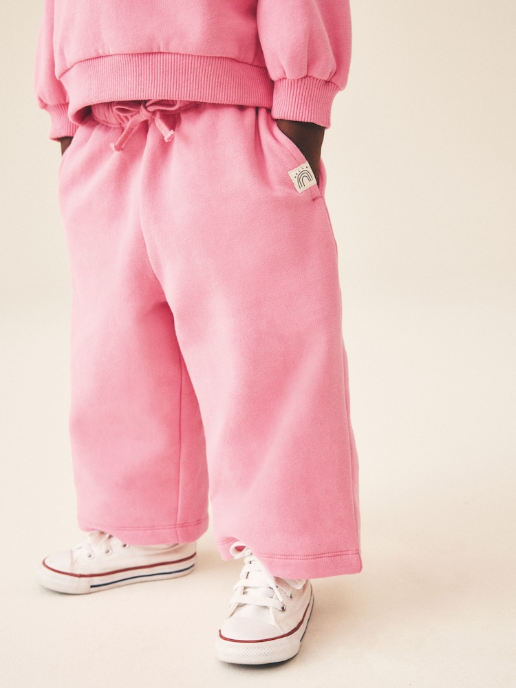 Pink Wide Leg Sweat Joggers (3mths-7yrs) - Image 1 of 7 Pink Wide Leg Sweat Joggers (3mths-7yrs) - Image 1 of 7