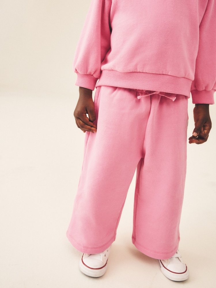 Pink Wide Leg Sweat Joggers (3mths-7yrs) - Image 2 of 7 Pink Wide Leg Sweat Joggers (3mths-7yrs) - Image 2 of 7