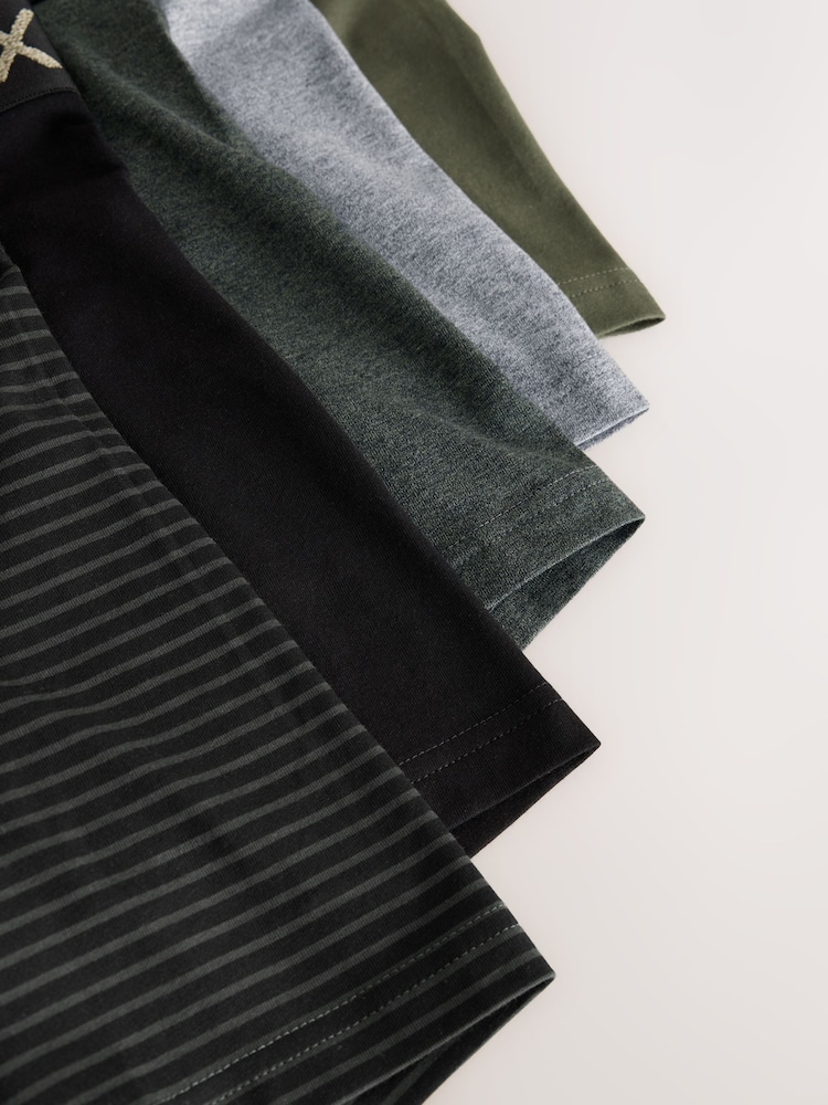 Green/Grey Stripe Marl 5 Pack Cotton Rich Trunk Boxers - Image 10 of 10 Green/Grey Stripe Marl 5 Pack Cotton Rich Trunk Boxers - Image 10 of 10
