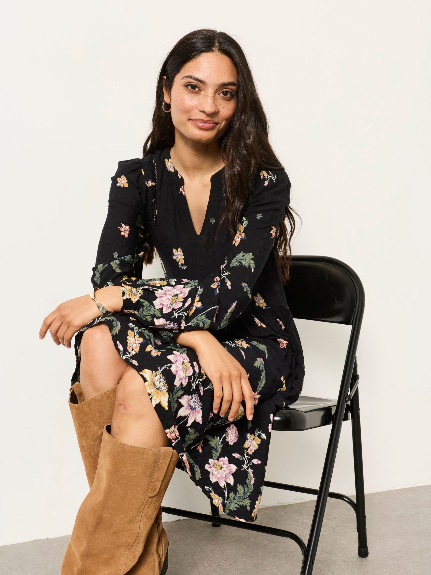 Buy FatFace Lara Black Furnishing Floral Dress from Next USA