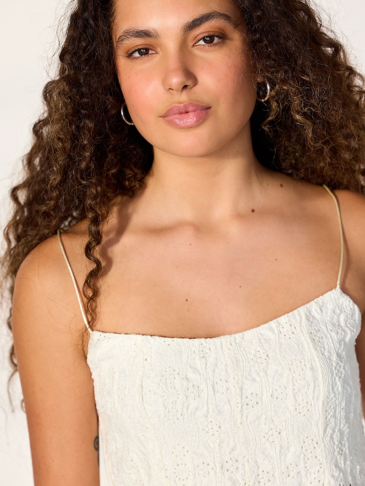 écru - Strappy Peplum Lace Top - Image 5 de 5