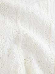 Ecru Strappy Peplum Lace Top - Image 8 of 8