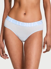 Victoria's Secret Linen Blue Gingham Hipster Exploded Logo Knickers - Image 1 of 2