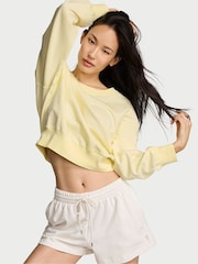 Victoria's Secret Lemonade Yellow Terry Cropped Crewneck Sweatshirt - Image 1 of 2