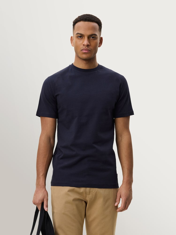 Les Deux Dark Blue Flower Graphic Print T-Shirt - Image 1 of 5