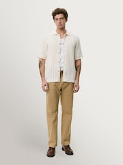 Les Deux White Cable Knitted Short Sleeve Shirt - Image 5 of 7