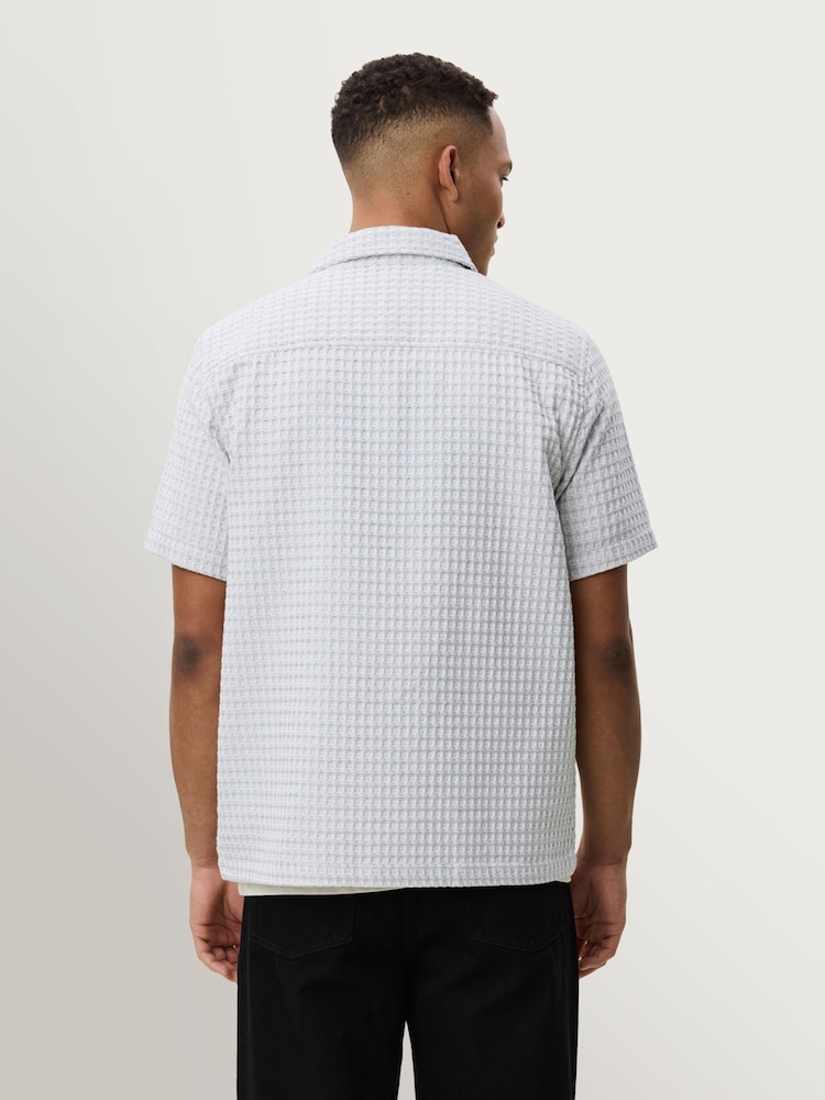 Les Deux Natural Check Seersucker Short Sleeve Shirt - Image 2 of 7
