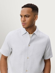 Les Deux Natural Check Seersucker Short Sleeve Shirt - Image 5 of 7