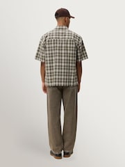 Les Deux Brown Shadowcheck Short Sleeve Shirt - Image 2 of 6