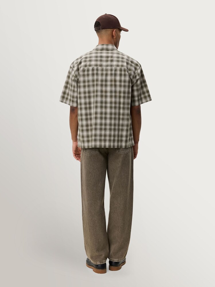 Les Deux Brown Shadowcheck Short Sleeve Shirt - Image 2 of 6