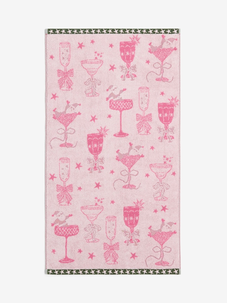 Pink Santa in a Cocktail Towel - Image 1 of 4
