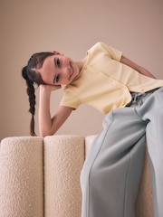 Yellow Short Sleeve Ribbed Cardigan (3-16yrs) - Image 2 of 8