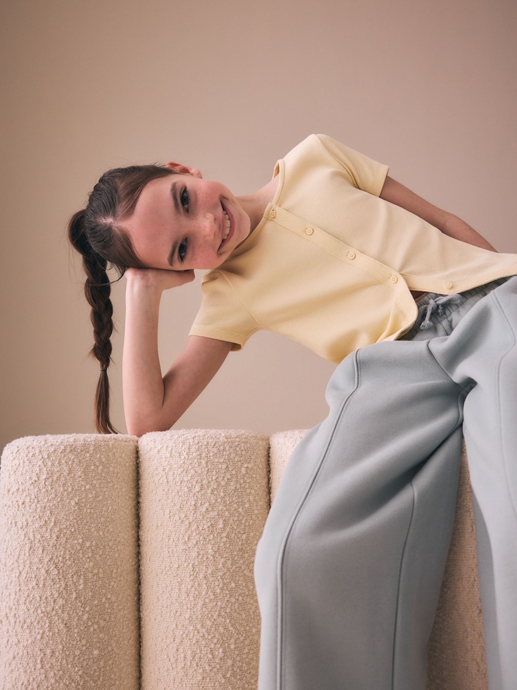 Yellow Short Sleeve Ribbed Cardigan (3-16yrs) - Image 2 of 8