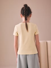 Yellow Short Sleeve Ribbed Cardigan (3-16yrs) - Image 3 of 8