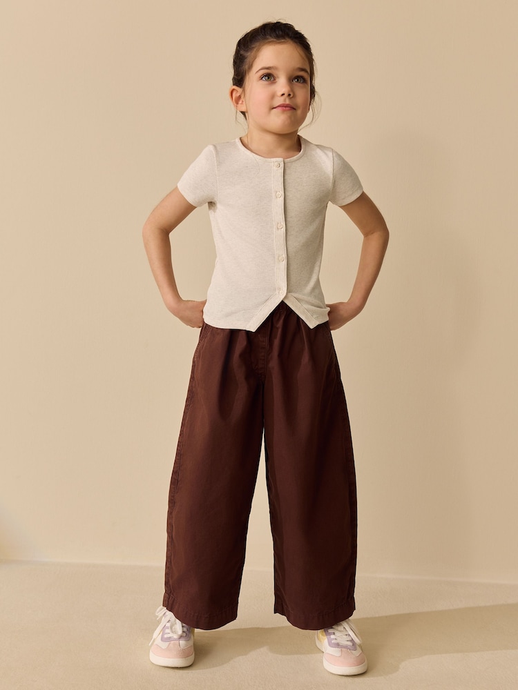 Oatmeal Short Sleeve Ribbed Cardigan (3-16yrs) - Image 2 of 7