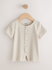 Oatmeal Short Sleeve Ribbed Cardigan (3-16yrs) - Image 4 of 7