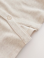 Oatmeal Short Sleeve Ribbed Cardigan (3-16yrs) - Image 7 of 7