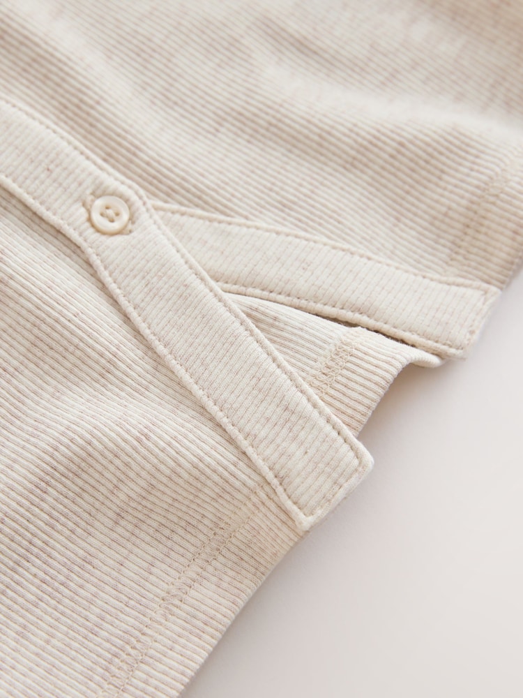 Oatmeal Short Sleeve Ribbed Cardigan (3-16yrs) - Image 7 of 7