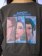 Charcoal Grey KPOP Demon License Hunters Long Sleeve Sweat Top (6-16yrs) - Image 5 of 10