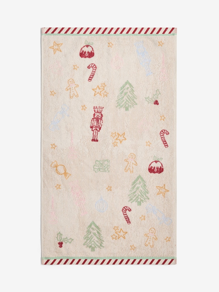 Next Natural Christmas 6 Colour Icon Towel - Image 3 of 3
