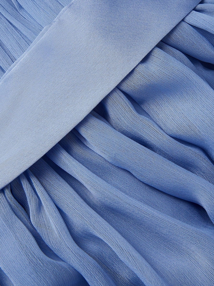 Monsoon Blue Ava Cape Sleeve Chiffon Bridesmaid Dress - Image 4 of 4 Monsoon Blue Ava Cape Sleeve Chiffon Bridesmaid Dress - Image 4 of 4