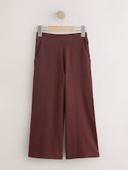 Marrón chocolate - Pantalones de jersey de pierna ancha (3-16años) - Imagen 1 de 4