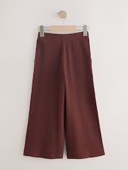 Marrón chocolate - Pantalones de jersey de pierna ancha (3-16años) - Imagen 2 de 4