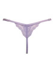 Pour Moi Purple G-String Fleur Cheeky V-Shaped Knickers - Image 4 of 4