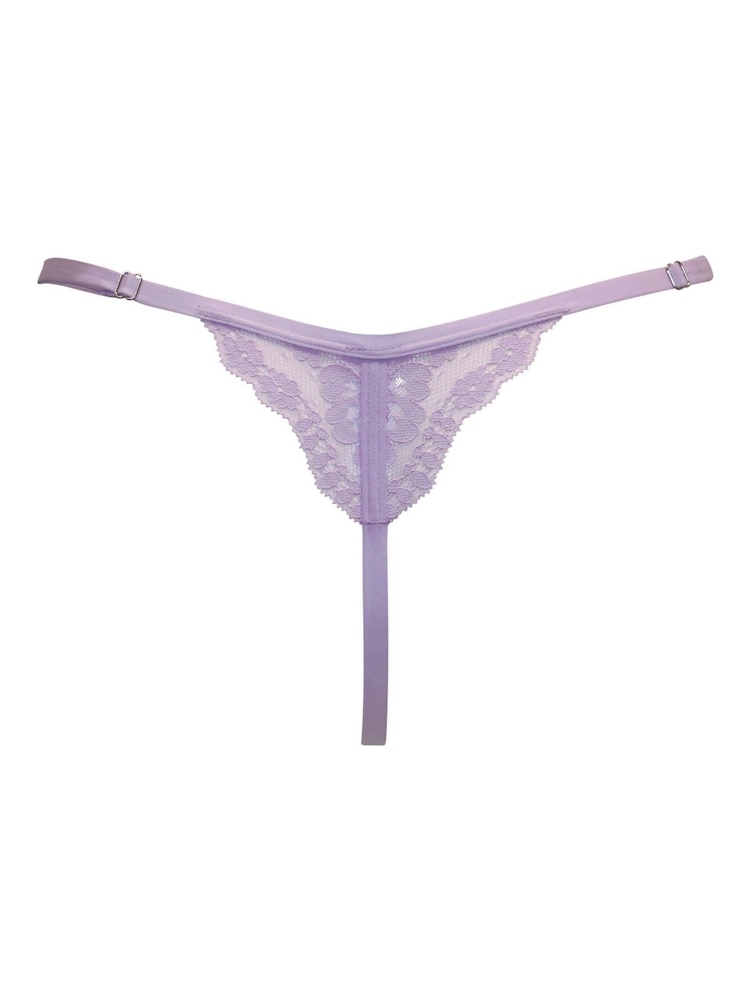 Pour Moi Purple G-String Fleur Cheeky V-Shaped Knickers - Image 4 of 4 Pour Moi Purple G-String Fleur Cheeky V-Shaped Knickers - Image 4 of 4