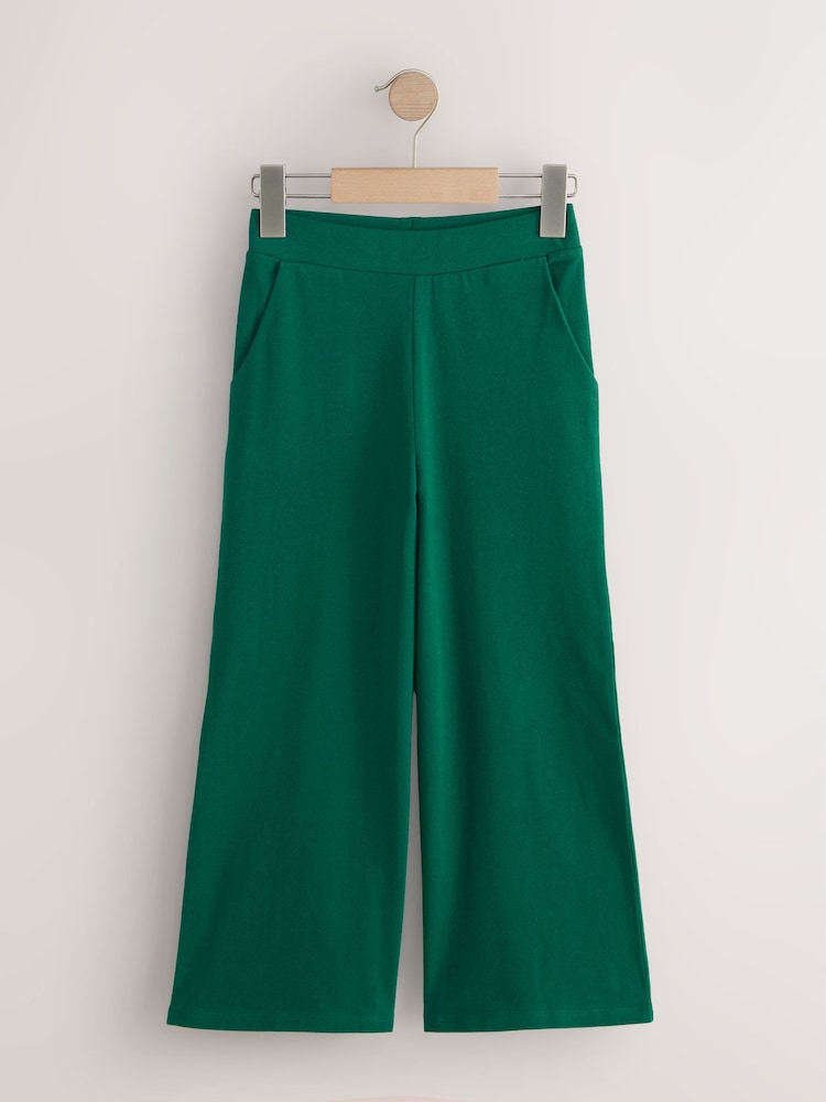 Verde - Pantalones de jersey de pierna ancha (3-16años) - Imagen 1 de 4