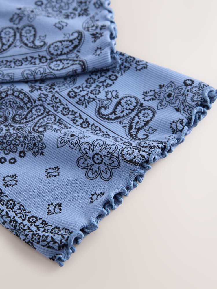 Blue Scarf Print - Κολάν Rib Flare ( 3 - 16 ετών) - Εικόνα 8 από 8