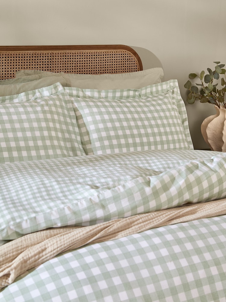 Set cu husă pentru pilotă și față de pernă din bumbac cu carouri Yard Barton - Imaginea 2 din 3